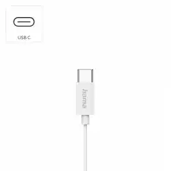 HAMA Слушалки "Classy" USB-C, накрайници, микрофон, защита от прегъване на кабел, бял