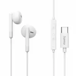 HAMA Слушалки "Classy" USB-C, накрайници, микрофон, защита от прегъване на кабел, бял                          