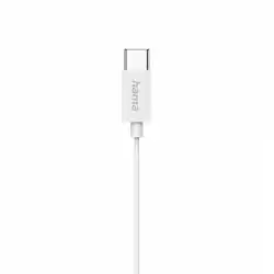 HAMA Слушалки "Classy" USB-C, накрайници, микрофон, защита от прегъване на кабел, бял