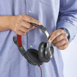 HAMA Слушалки с микрофон HS-USB400 V2, черно                          