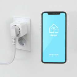HAMA Смарт мини контакт, Wi-Fi, Гласов контрол, 3680 W, Matter