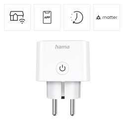 HAMA Смарт мини контакт, Wi-Fi, Гласов контрол, 3680 W, Matter