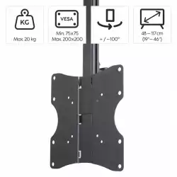 HAMA Стойка за TV за монтаж на таван, 117 cm (46") , до 20 кг, 220876