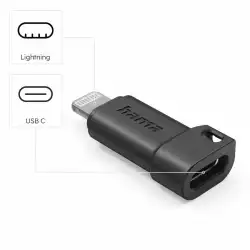 HAMA USB-C адаптер към Apple Lightning Plug, черен                          