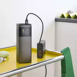HAMA Външна батерия „High Power“, 200 W, 24000 mAh, 2x USB-C, USB-A, бързо зареждане