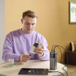 HAMA Външна батерия „High Power“, 200 W, 24000 mAh, 2x USB-C, USB-A, бързо зареждане