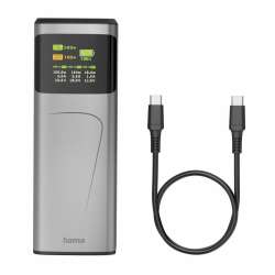 HAMA Външна батерия „High Power“, 200 W, 24000 mAh, 2x USB-C, USB-A, бързо зареждане
