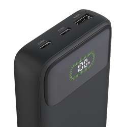 HAMA Външна батерия "PD10-W20", 10000 mAh, 3 изхода: 2 x USB-C, USB-A, Бързо зареждане