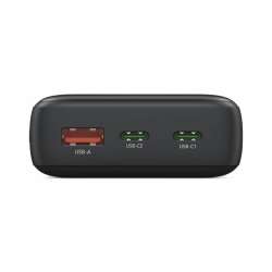 HAMA Външна батерия "PD10-W20", 10000 mAh, 3 изхода: 2 x USB-C, USB-A, Бързо зареждане