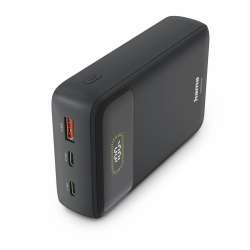 HAMA Външна батерия "PD20-W20", 20000 mAh, 3 изхода: 2 x USB-C, USB-A, Бързо зареждане