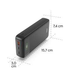 HAMA Външна батерия "PD27-W65", 27000 mAh, Изходи: 2xUSB-C, USB-A, Бързо зареждане