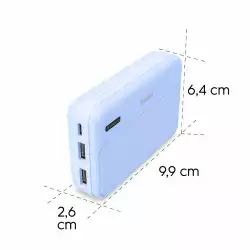 HAMA Външна батерия "Pocket 10", 10000 mAh, Изходи: 2x USB-A, син