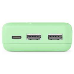 HAMA Външна батерия "Pocket 10", 10000 mAh, Изходи: 2x USB-A, зелена