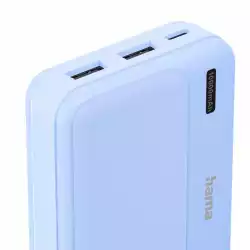 HAMA Външна батерия "Pocket 10", 10000 mAh, Изходи: 2x USB-A, син