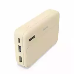 HAMA Външна батерия "Pocket 10", 10000 mAh, Изходи: 2x USB-A, бежов
