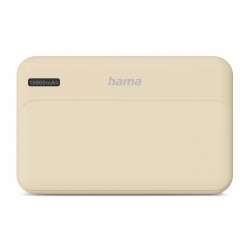 HAMA Външна батерия "Pocket 10", 10000 mAh, Изходи: 2x USB-A, бежов