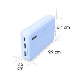 HAMA Външна батерия "Pocket 10", 10000 mAh, Изходи: 2x USB-A, син