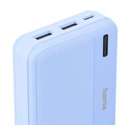 HAMA Външна батерия "Pocket 10", 10000 mAh, Изходи: 2x USB-A, син