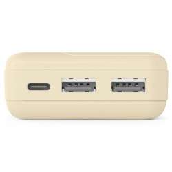 HAMA Външна батерия "Pocket 10", 10000 mAh, Изходи: 2x USB-A, бежов
