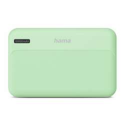 HAMA Външна батерия "Pocket 10", 10000 mAh, Изходи: 2x USB-A, зелена