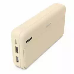 HAMA Външна батерия "Pocket 20", 20000 mAh, Изходи: 2x USB-A, бежов