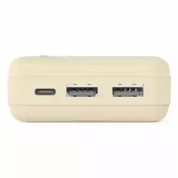 HAMA Външна батерия "Pocket 20", 20000 mAh, Изходи: 2x USB-A, бежов