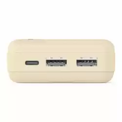 HAMA Външна батерия "Pocket 20", 20000 mAh, Изходи: 2x USB-A, бежов