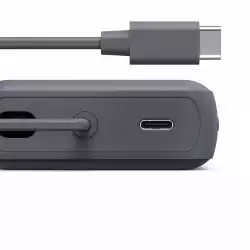 HAMA Външна батерия &bdquo;Travel&ldquo; с кабел, 10000mAh, 2 изхода: 2x USB-C, антрацит                          