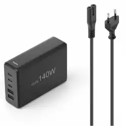 HAMA Зарядна станция 140 W, GaN, Fast Charger, 3 x USB-C, 2 x USB-A, PD