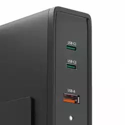 HAMA Зарядна станция 140W, USB-C, 3 порта, GaN, Power Delivery (PD)
