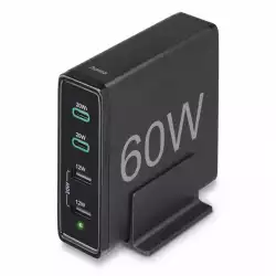 HAMA Зарядна станция 4 порта, 60W, 2 x USB-C, 2 x USB-A, PD, Fast Charge