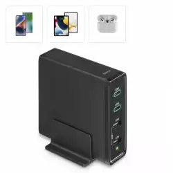 HAMA Зарядна станция 4 порта, 60W, 2 x USB-C, 2 x USB-A, PD, Fast Charge