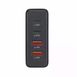 HAMA Зарядна станция 65 W, GaN, Fast Charger, 2 x USB-C, 2 x USB-A, PD