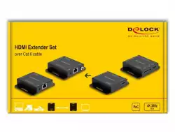 HDMI Extender (усилвател) DeLock, Усилва HDMI сигнал до 40/70 м по UTP кабел HDMI Extender (усилвател) DeLock, Усилва HDMI сигнал до 40/70 м по UTP кабел