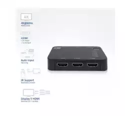 HDMI суич ACT AC7841, 5/1, 3D, 4K@@60Hz, Черен