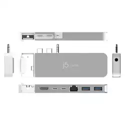 Докинг станция j5create JCD395, USB4 Hub, MagSafe Kit, За MacBook Pro 2021/2022