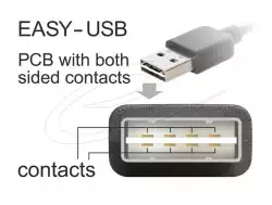 Кабел Delock EASY-USB-A 2.0 мъжко към USB Mini-B мъжко, 1m , бял