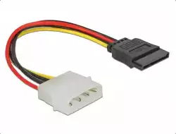 Кабел DeLock Molex 4 pin към SATA 15 pin, 12 cm Кабел DeLock Molex 4 pin към SATA 15 pin, 12 cm