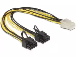 Кабел DeLock PCI Express power 6 pin женско > 2 x 8 pin мъжко, 30 cm