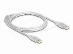 Кабел Delock USB-A мъжко - USB-A мъжко 1.5 m, прозрачен
