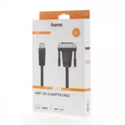 Кабел HAMA 205018, HDMI мъжко - DVI/D мъжко, 1.5 м, Екраниран, Черен