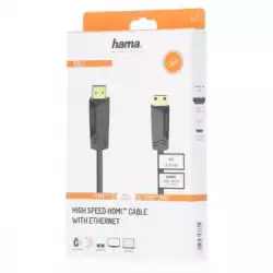 Кабел HAMA, HDMI мъжко - mini HDMI мъжко, 1.5 м, Позл.конектори, Черен                          