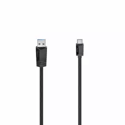 Кабел HAMA USB-C мъжко-USB-A мъжко, USB 3.2 Gen 1, 5Gbit/s, 0.25 м., Черен                          