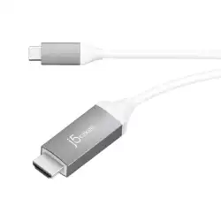 Кабел j5create JCC153G, USB-C мъжко - HDMI мъжко, 1.8 m, Бял                          