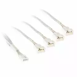 Кабел Kolink PWM 1-4 Сплитер - 35 cm, оплетен, Бял