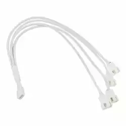 Кабел Kolink PWM 1-4 Сплитер - 35 cm, оплетен, Бял