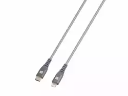 Кабел Skross, USB-C - Lightning, Метална оплетка, 2.0 м, Сив                          