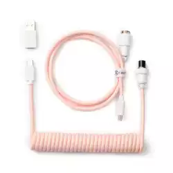Кабел за клавиатура Keychron Coiled Aviator Light Pink                          