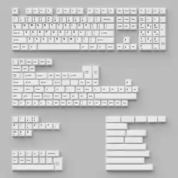 Капачки за механична клавиатура Keychron Cherry Profile Double - Shot PBT Full Set 219 Keycaps - Black on White