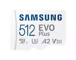 Карта памет Samsung EVO Plus, microSDXC, UHS-I, 512GB, Адаптер